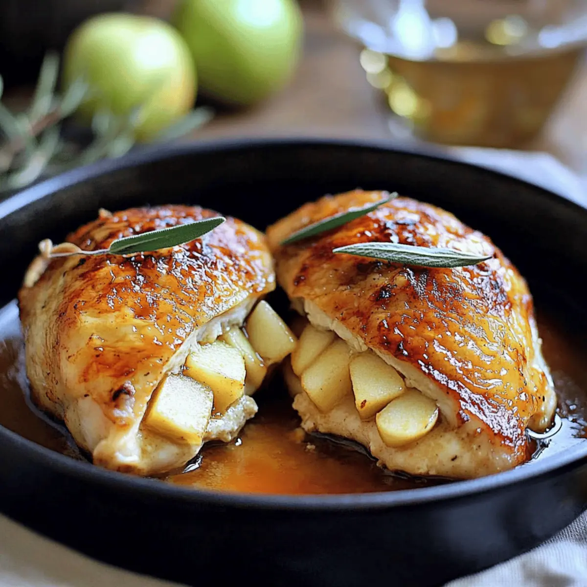 Apple and Brie Stuffed Chicken with Maple Dijon Glaze