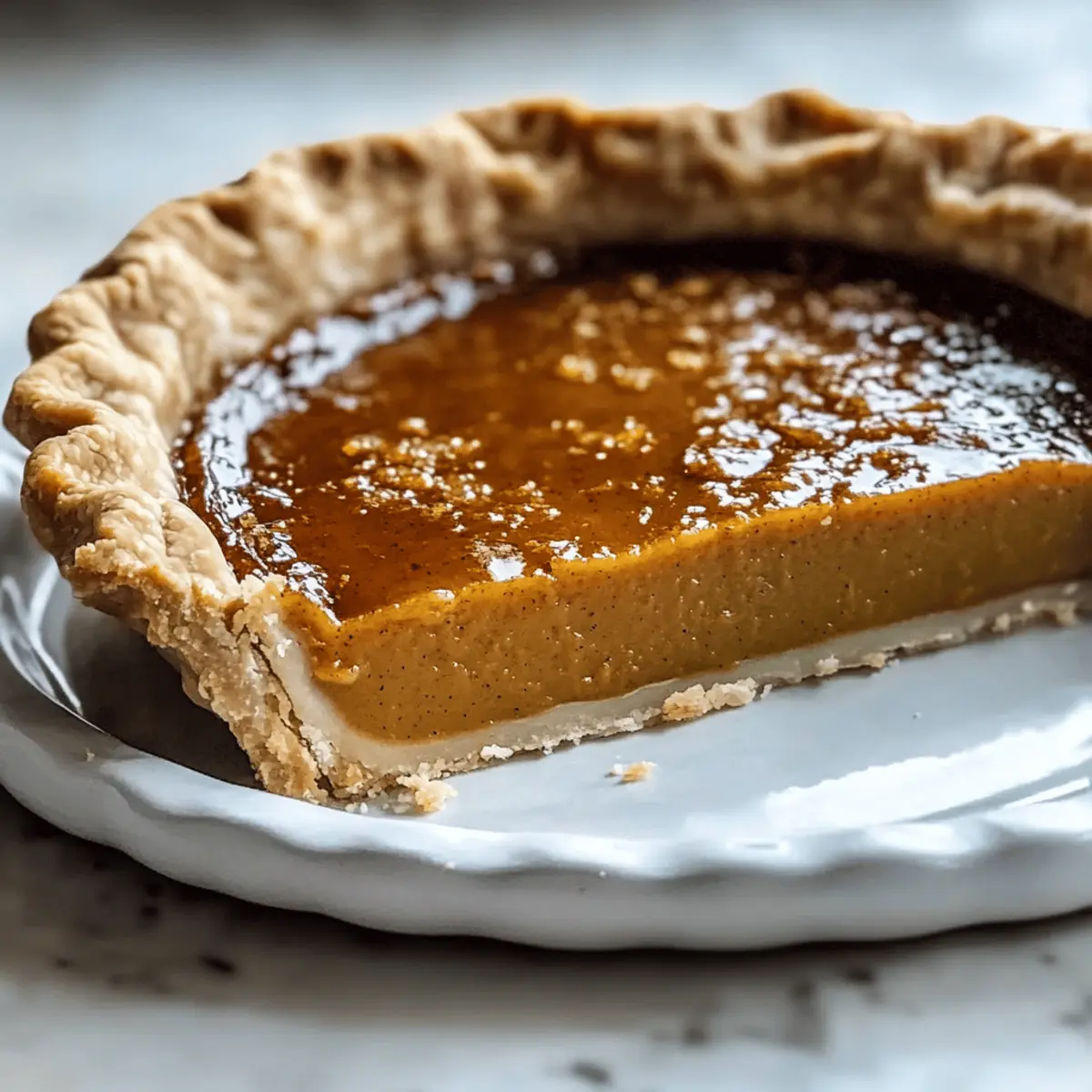 Bourbon Pumpkin Pie with Maple Brûlée Topping