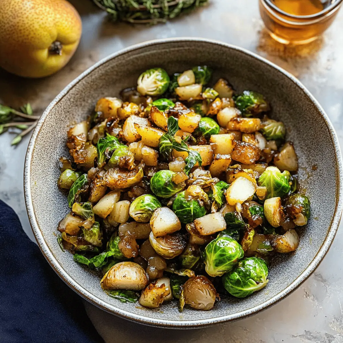 Brussels Sprouts with White Balsamic Pear Chutney