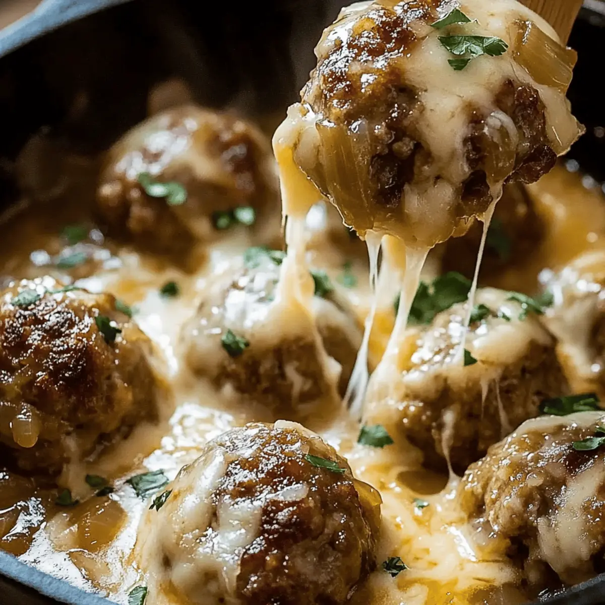 Cheesy French Onion Meatballs
