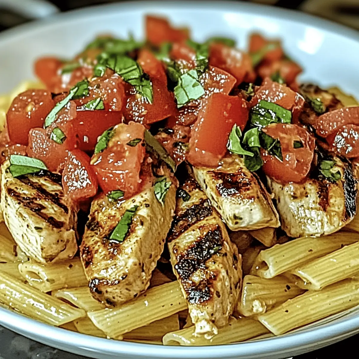 Cozy Bruschetta Chicken Pasta Dinner