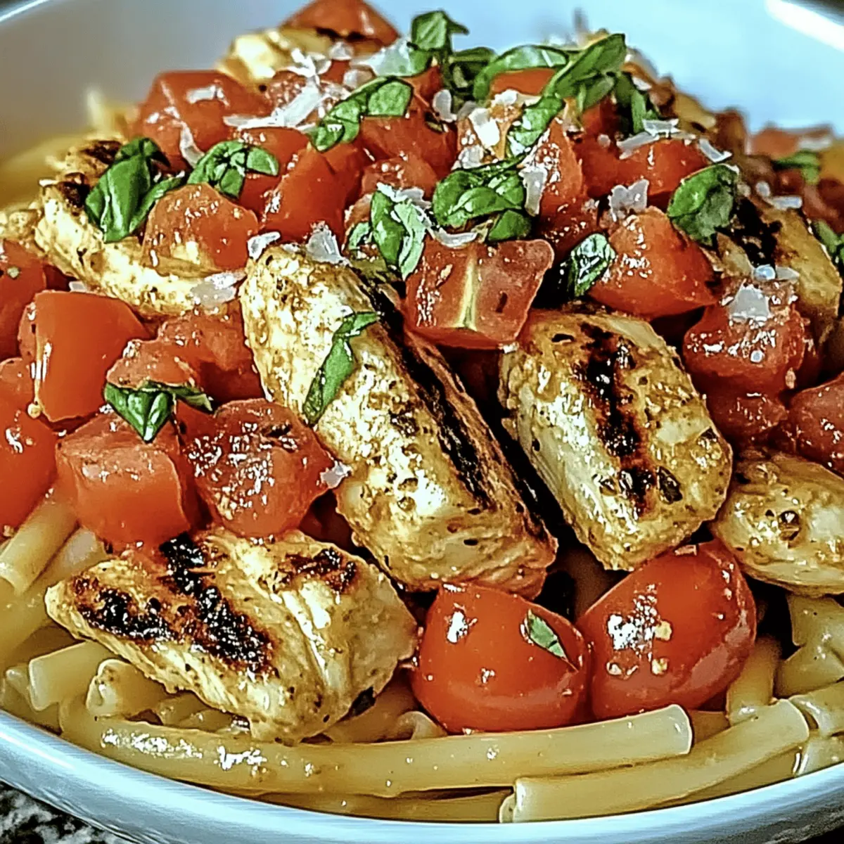 Cozy Bruschetta Chicken Pasta Dinner