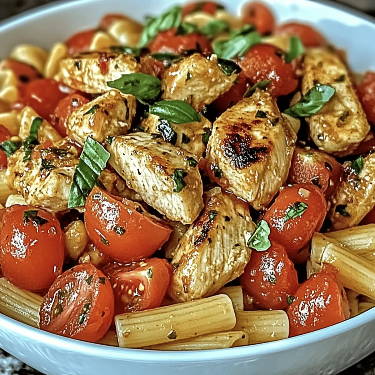 Cozy Bruschetta Chicken Pasta Dinner