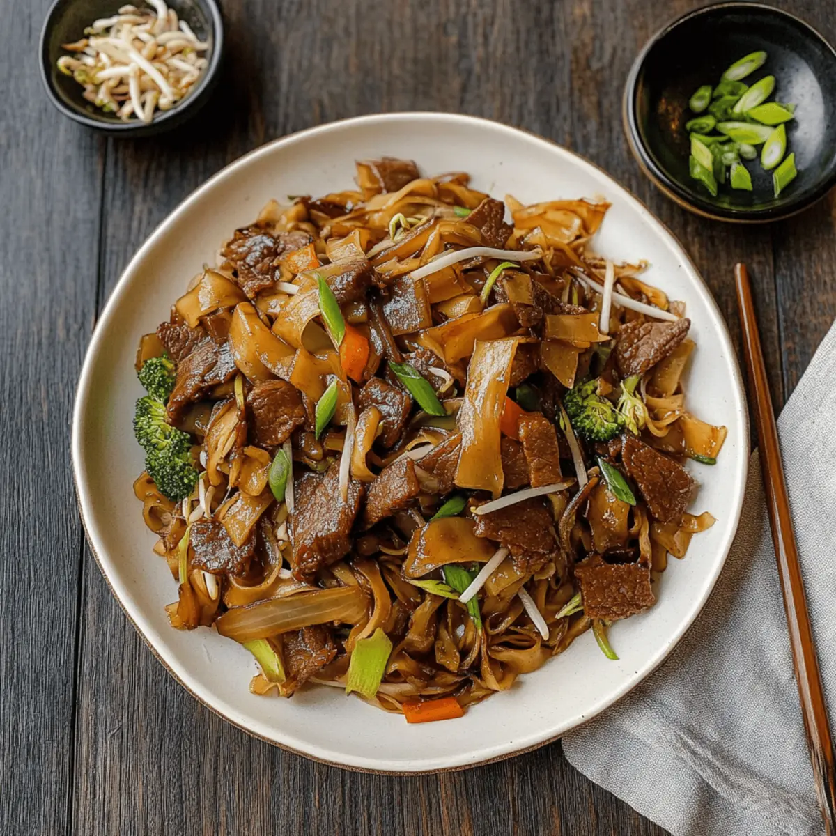 Flat Rice Noodles with Beef