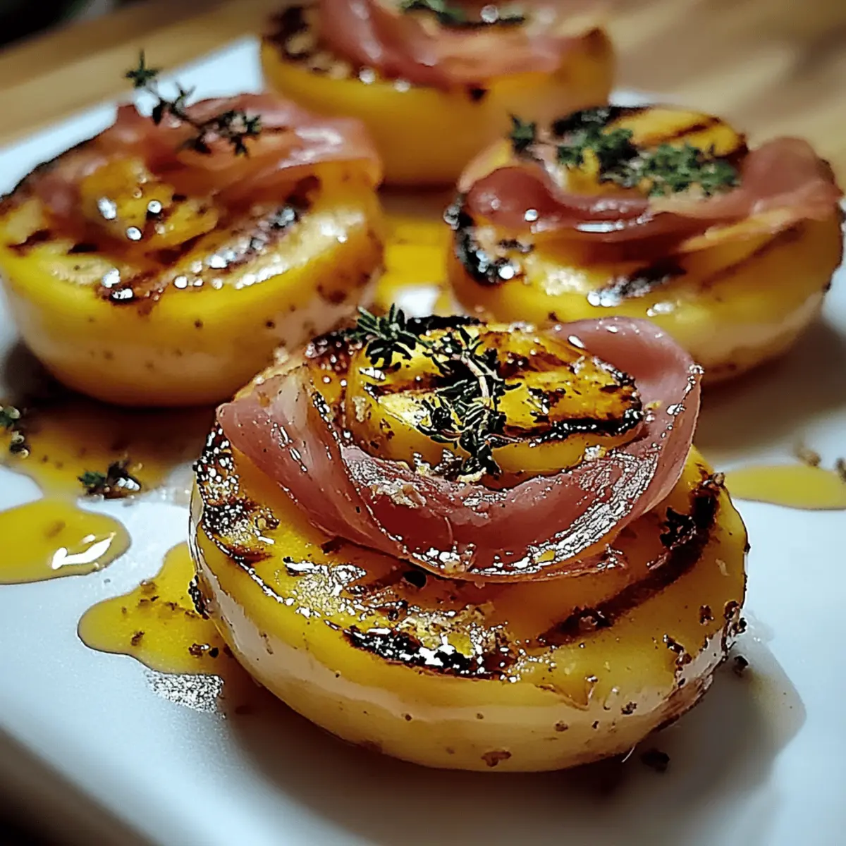 Grilled Apples with Prosciutto and Honey