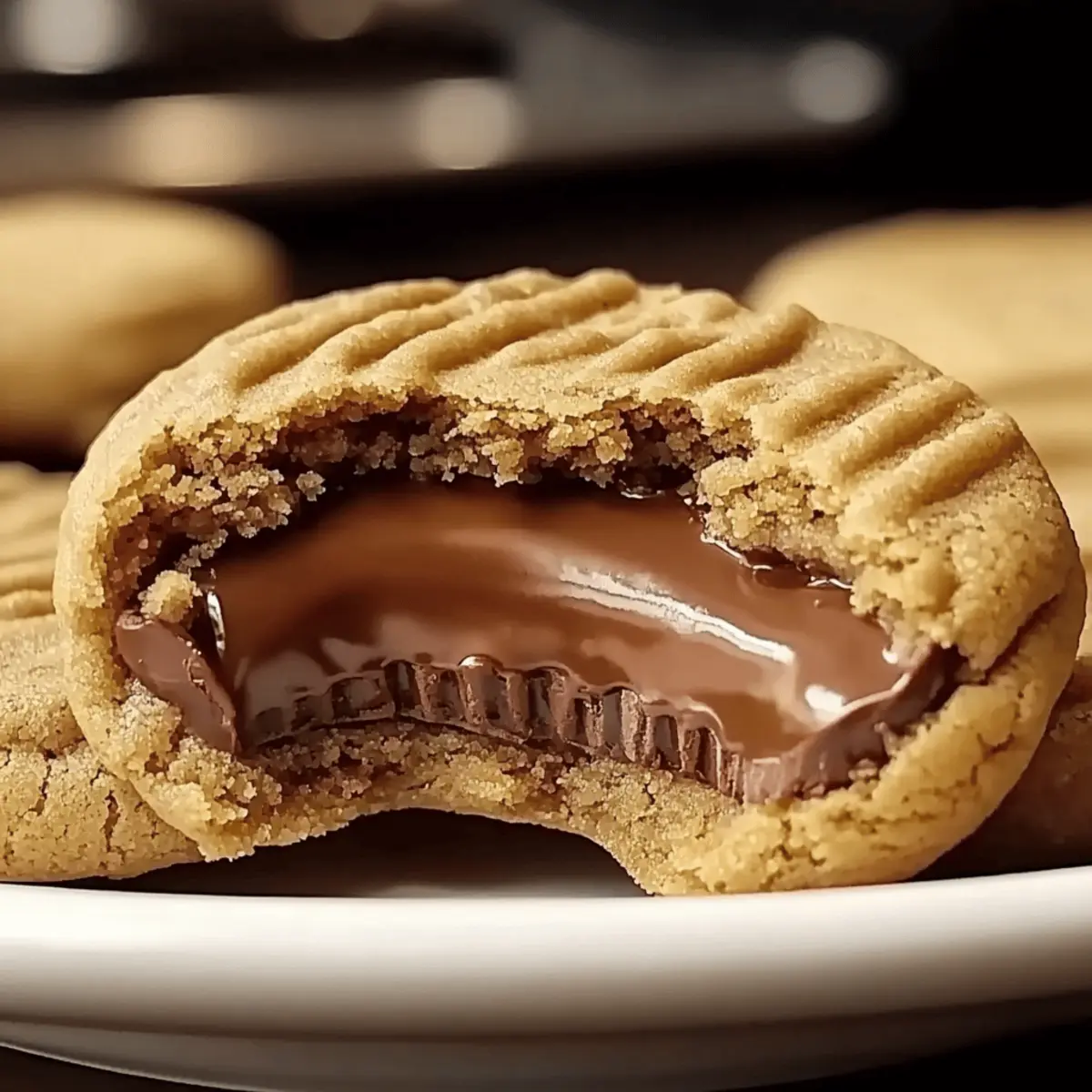 Peanut Butter Cookies Stuffed with Chocolate Cups