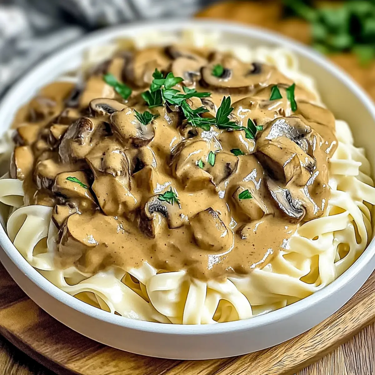 Cozy Mushroom & Seitan Stroganoff