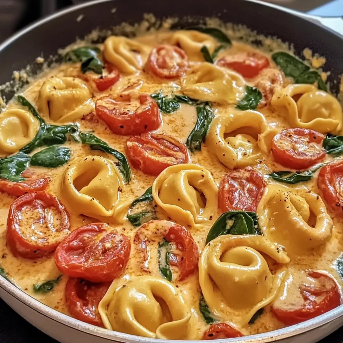 Cozy Creamy Tortellini with Tomatoes