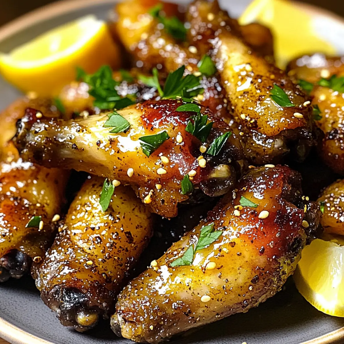Lemon Pepper Wings With Honey Glaze
