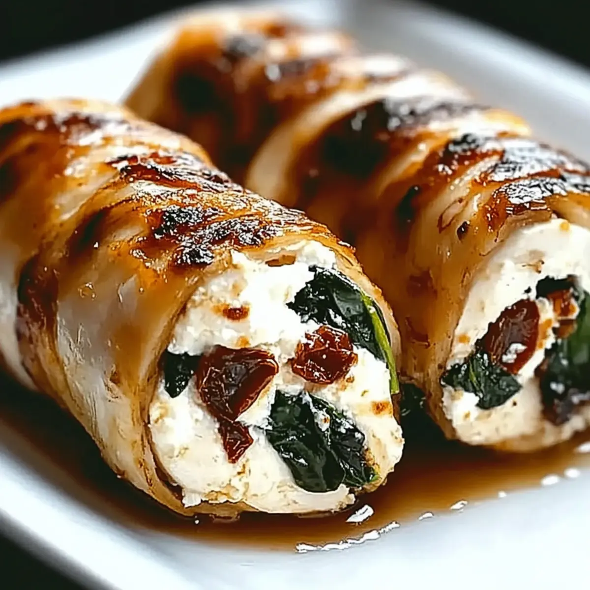 Rolled Chicken With Feta & Spinach