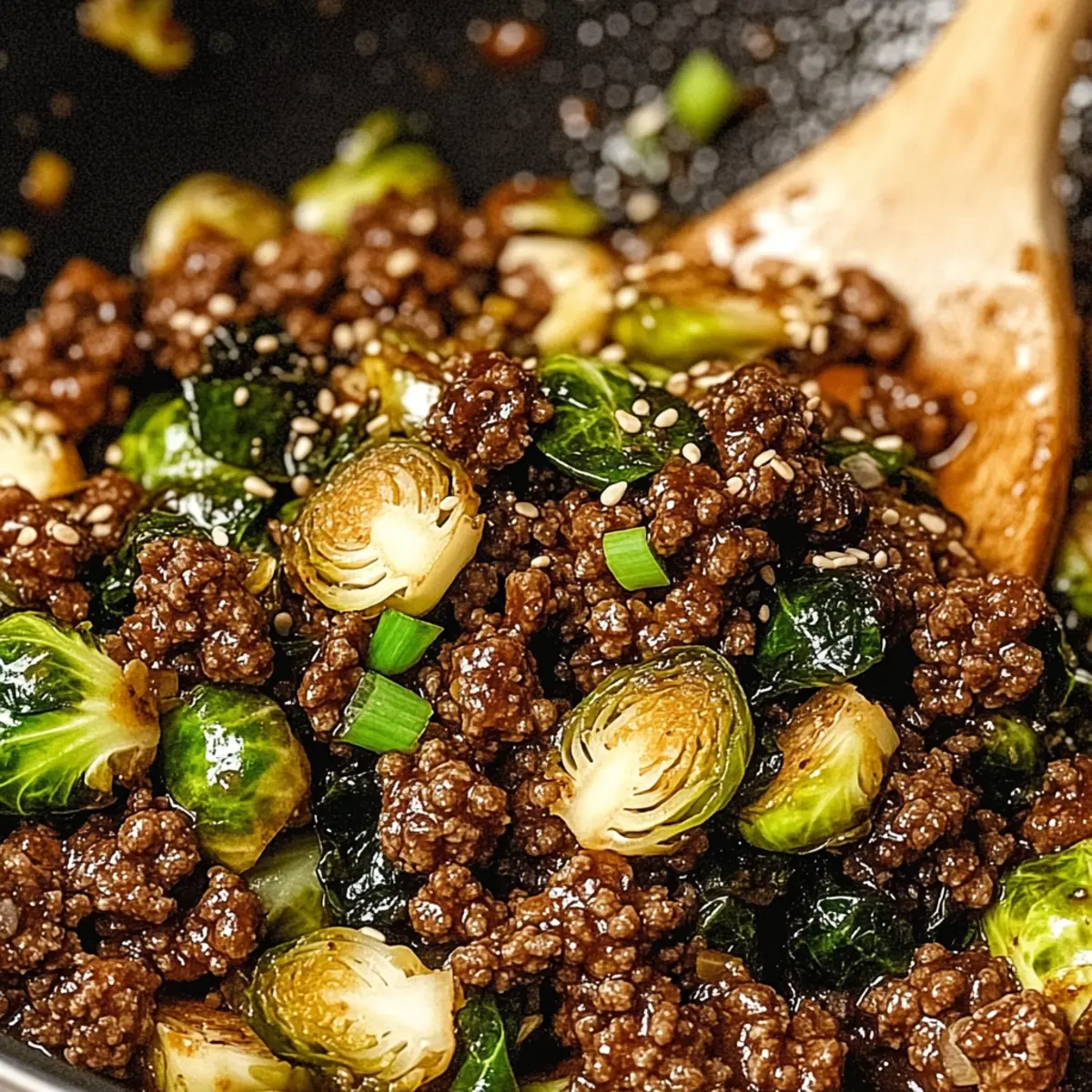 Ground Beef and Brussels Sprouts