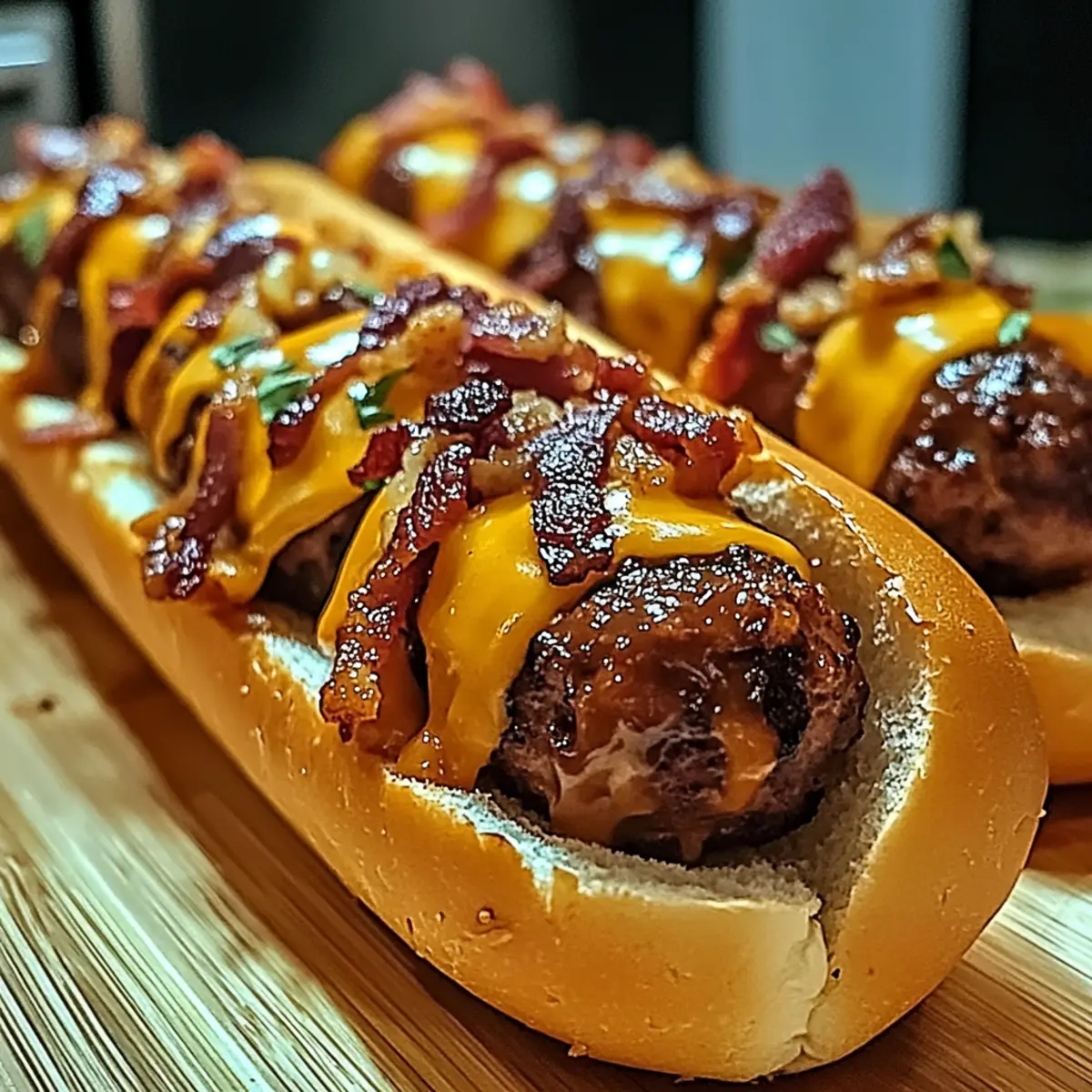 Bourbon BBQ Bacon Cheeseburger Subs