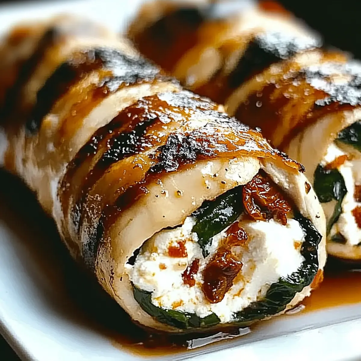 Rolled Chicken With Feta & Spinach