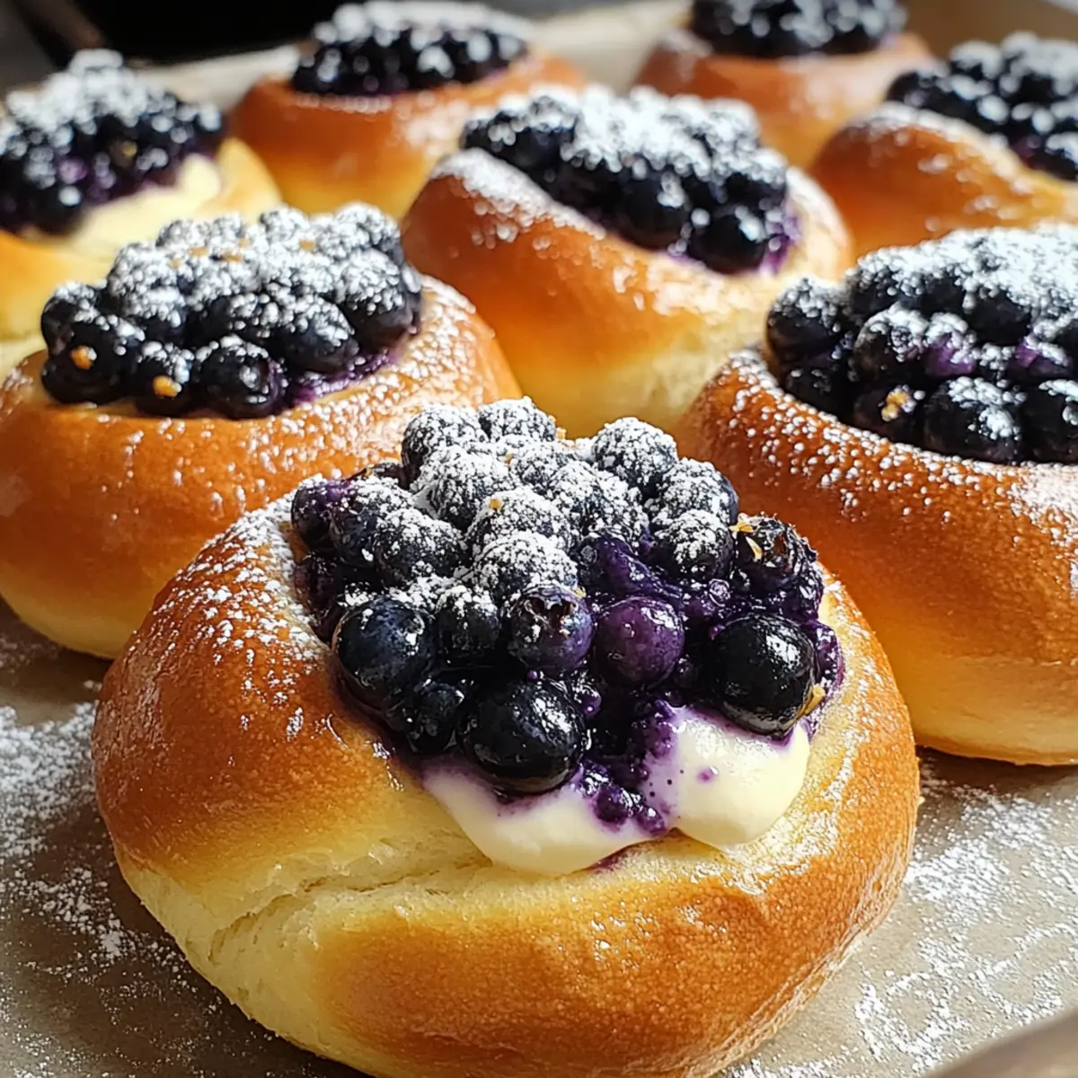 Blueberry Cheesecake Brioche Buns