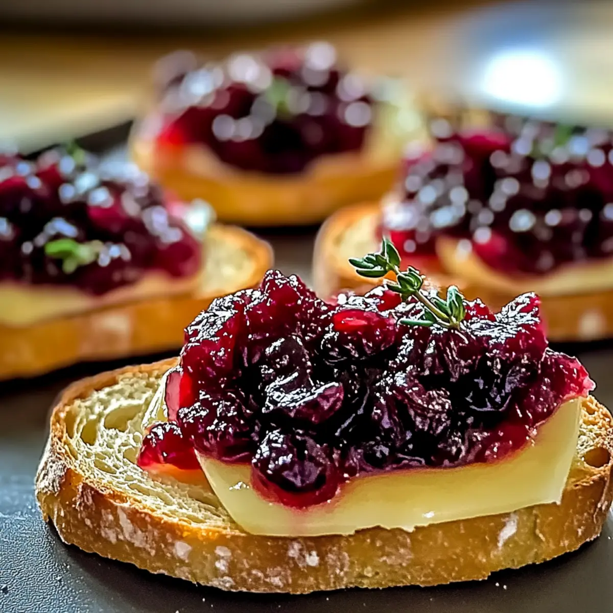 Cranberry Brie Crostini Appetizer