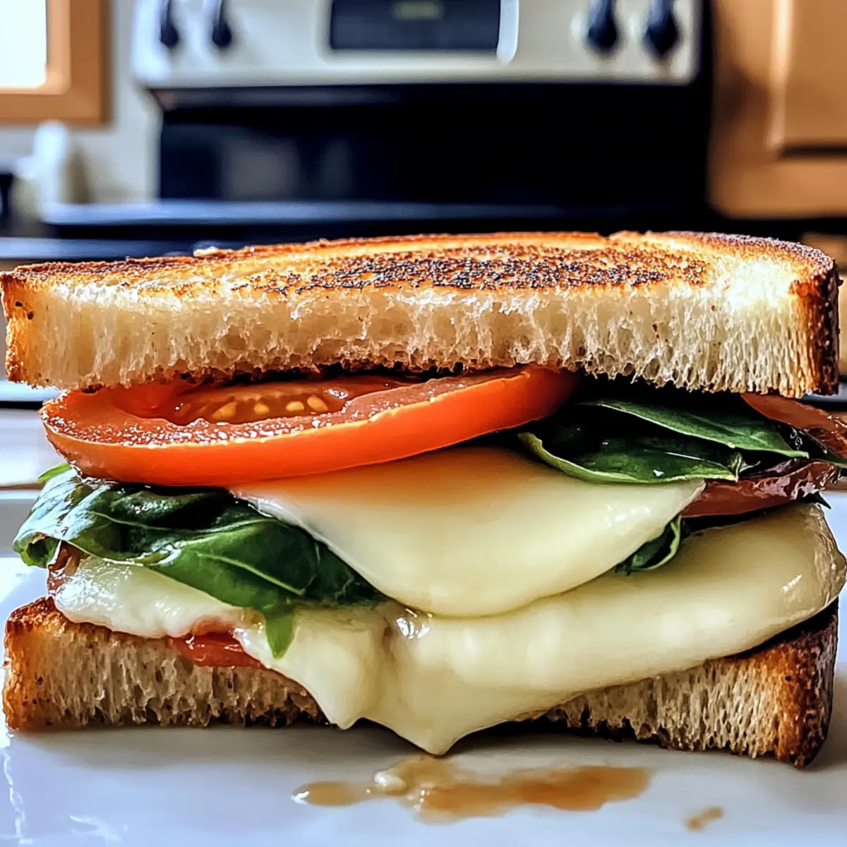 Tomato Basil Grilled Cheese Sandwich