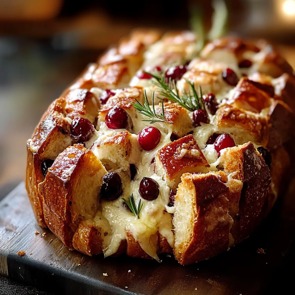 Pull-Apart Bread with Cranberry & Brie