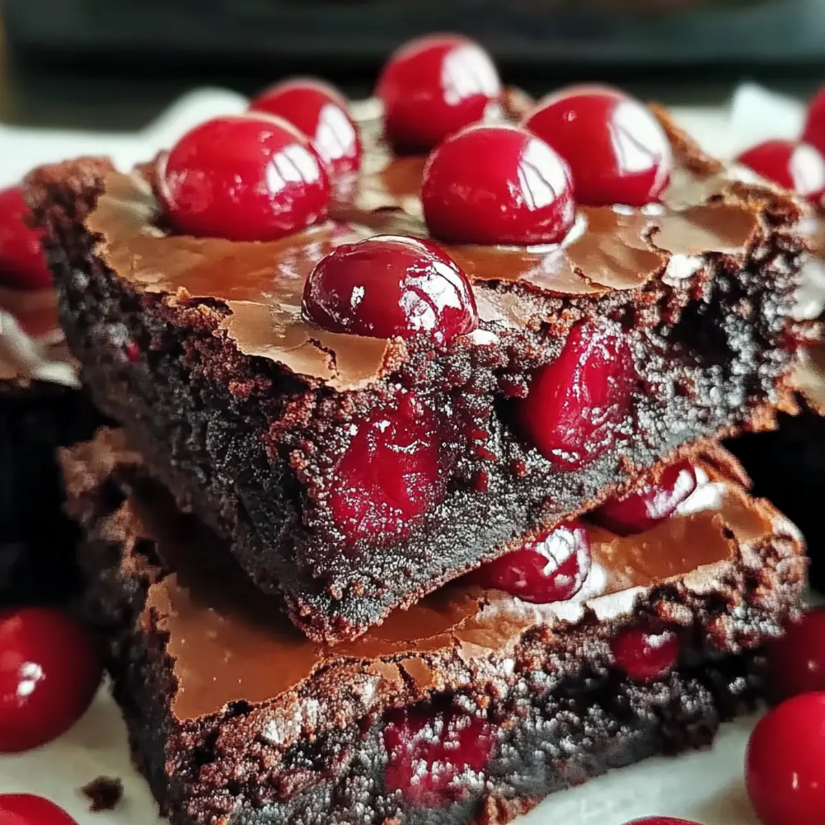 Fudgy Cherry Brownies Ganache