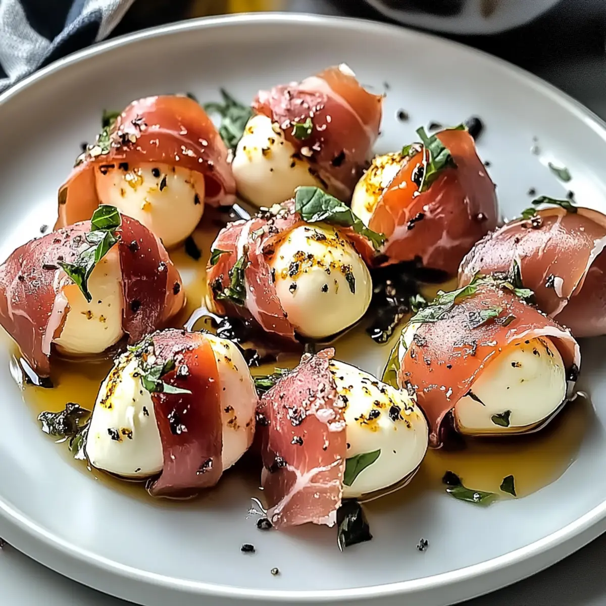 Prosciutto Wrapped Mozzarella Bites