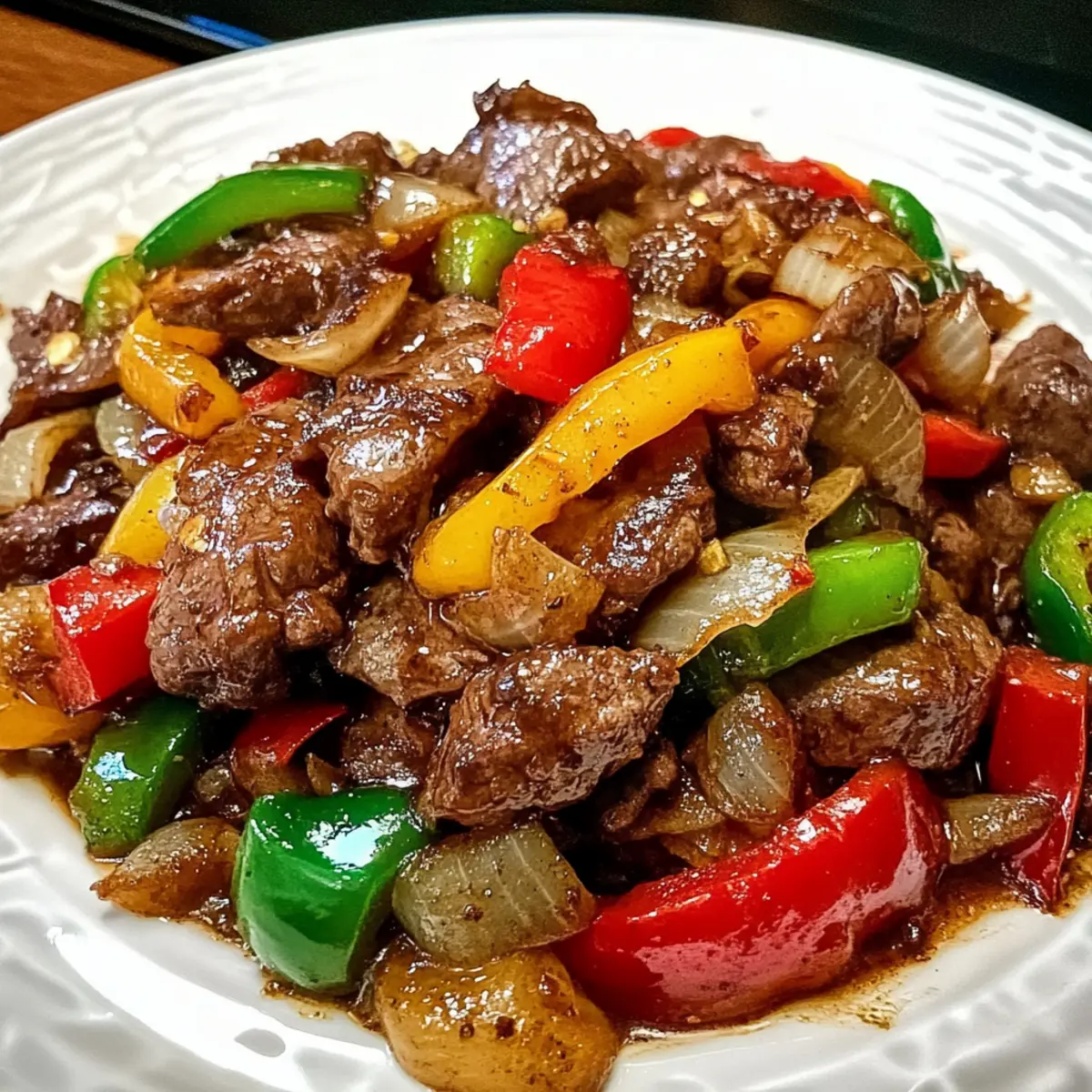 Pepper Steak with Bell Peppers and Onion