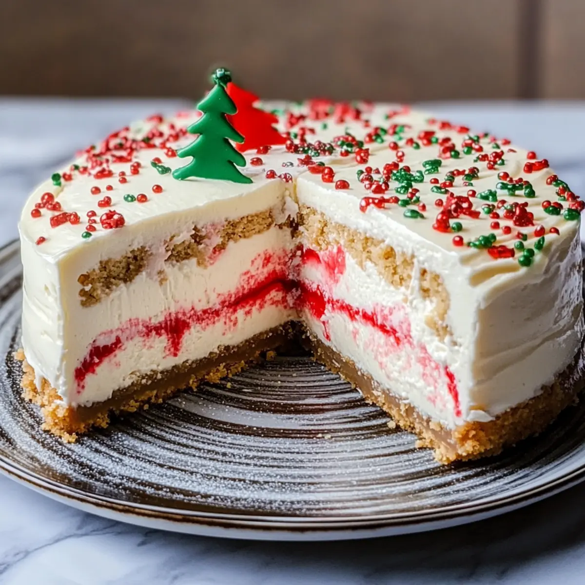 Creamy Little Debbie Christmas Tree Cheesecake
