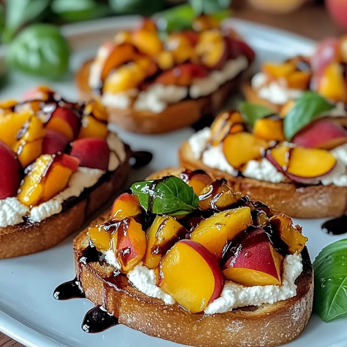 Peach Bruschetta With Whipped Ricotta