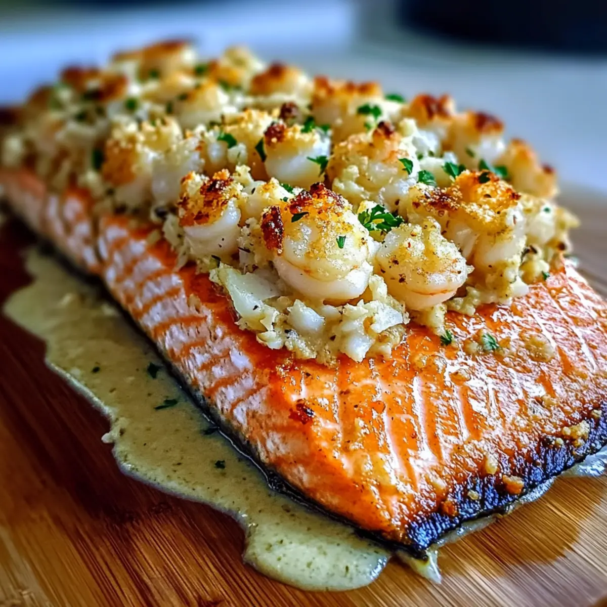 Crab and Shrimp Stuffed Salmon