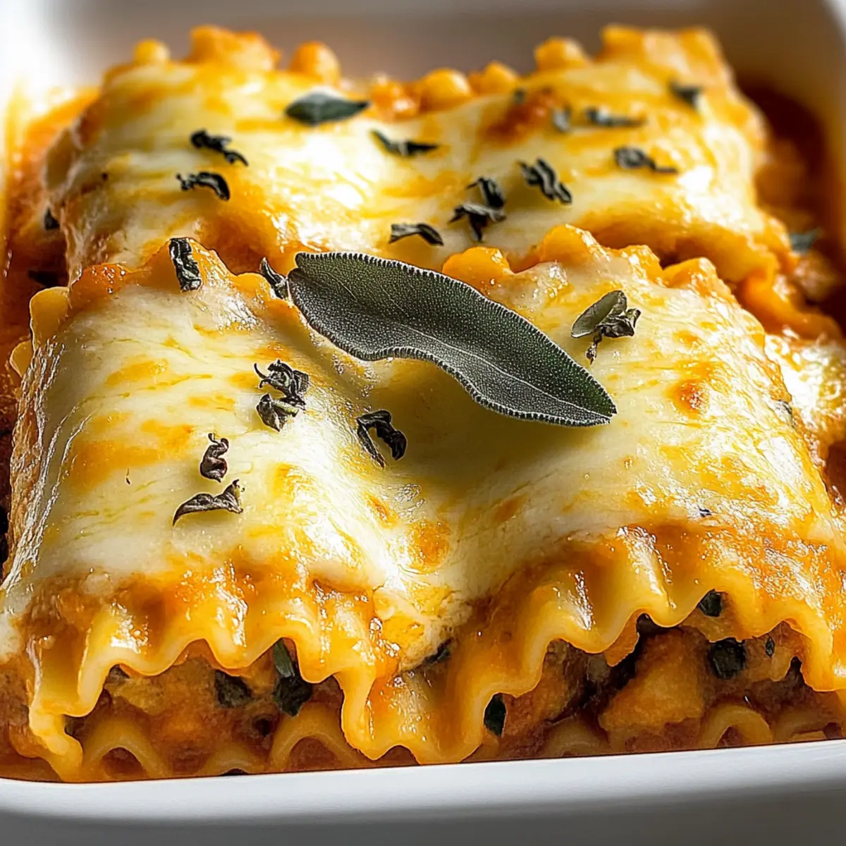 Garlic Butternut Squash Lasagna Roll-Ups