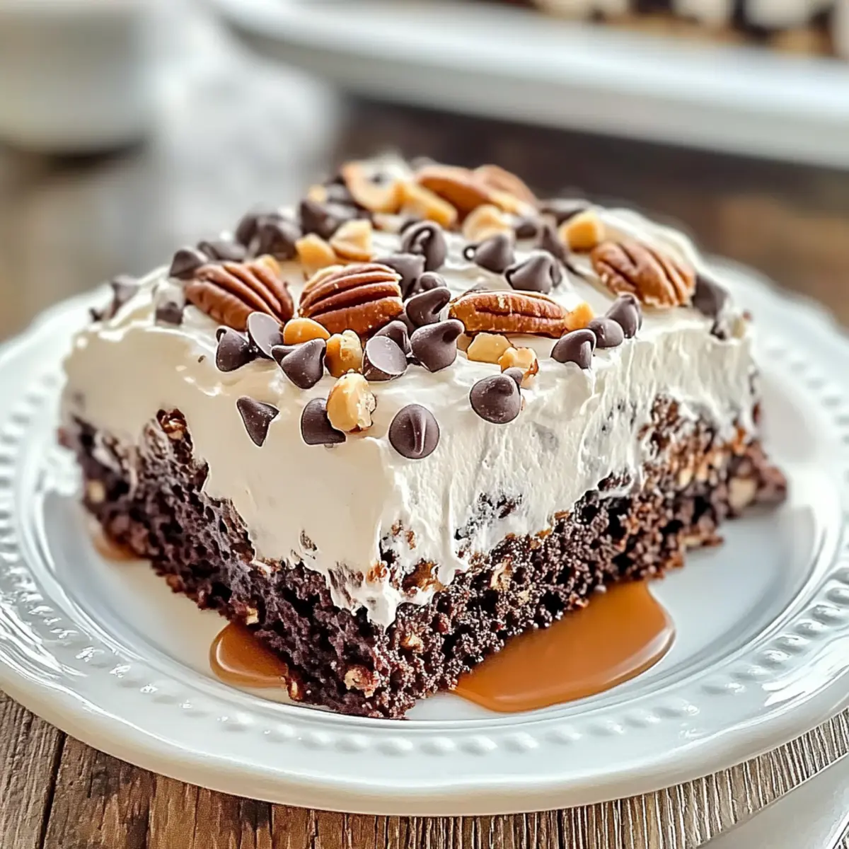 Turtle Chocolate Poke Cake