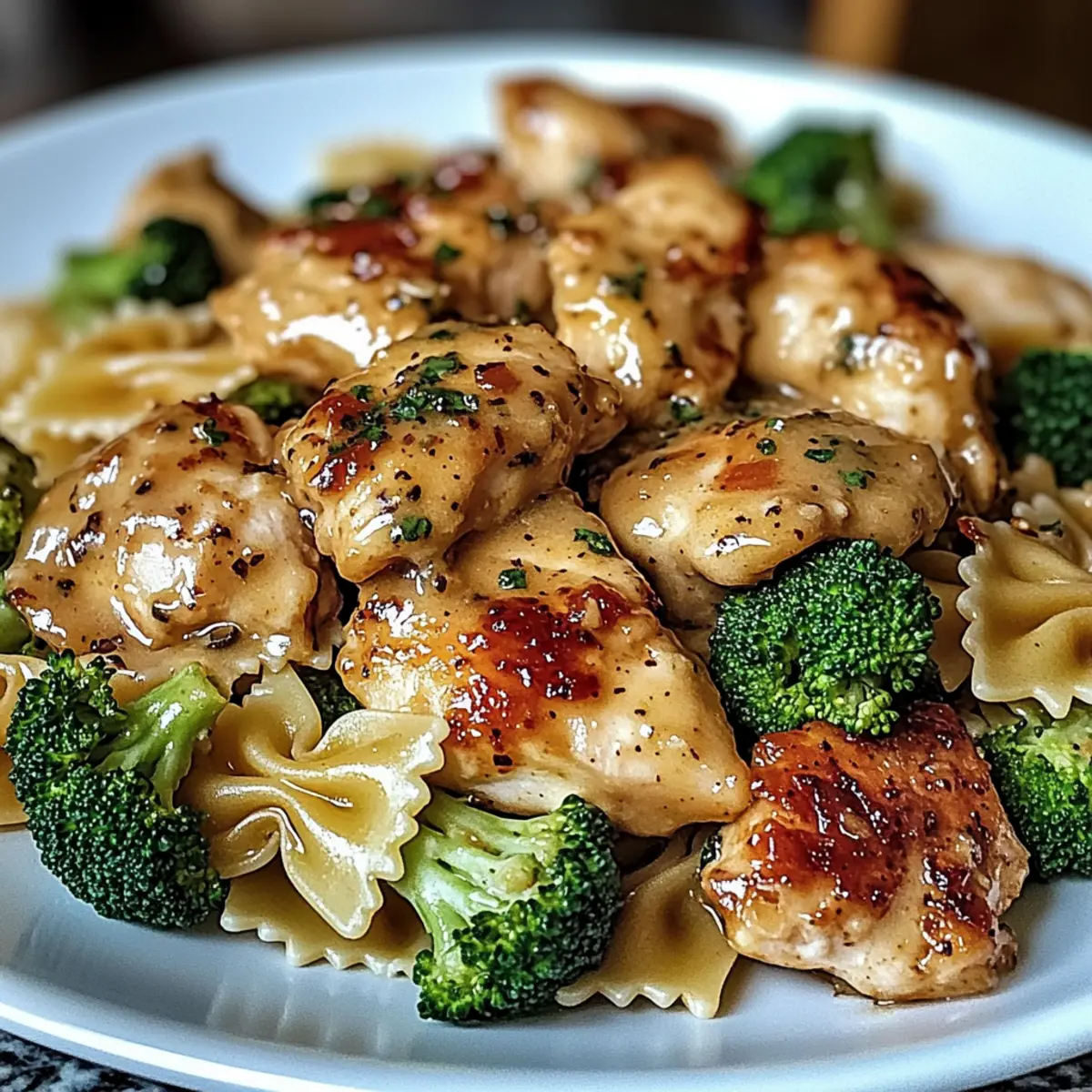 Cowboy Butter Lemon Bowtie Chicken with Broccoli