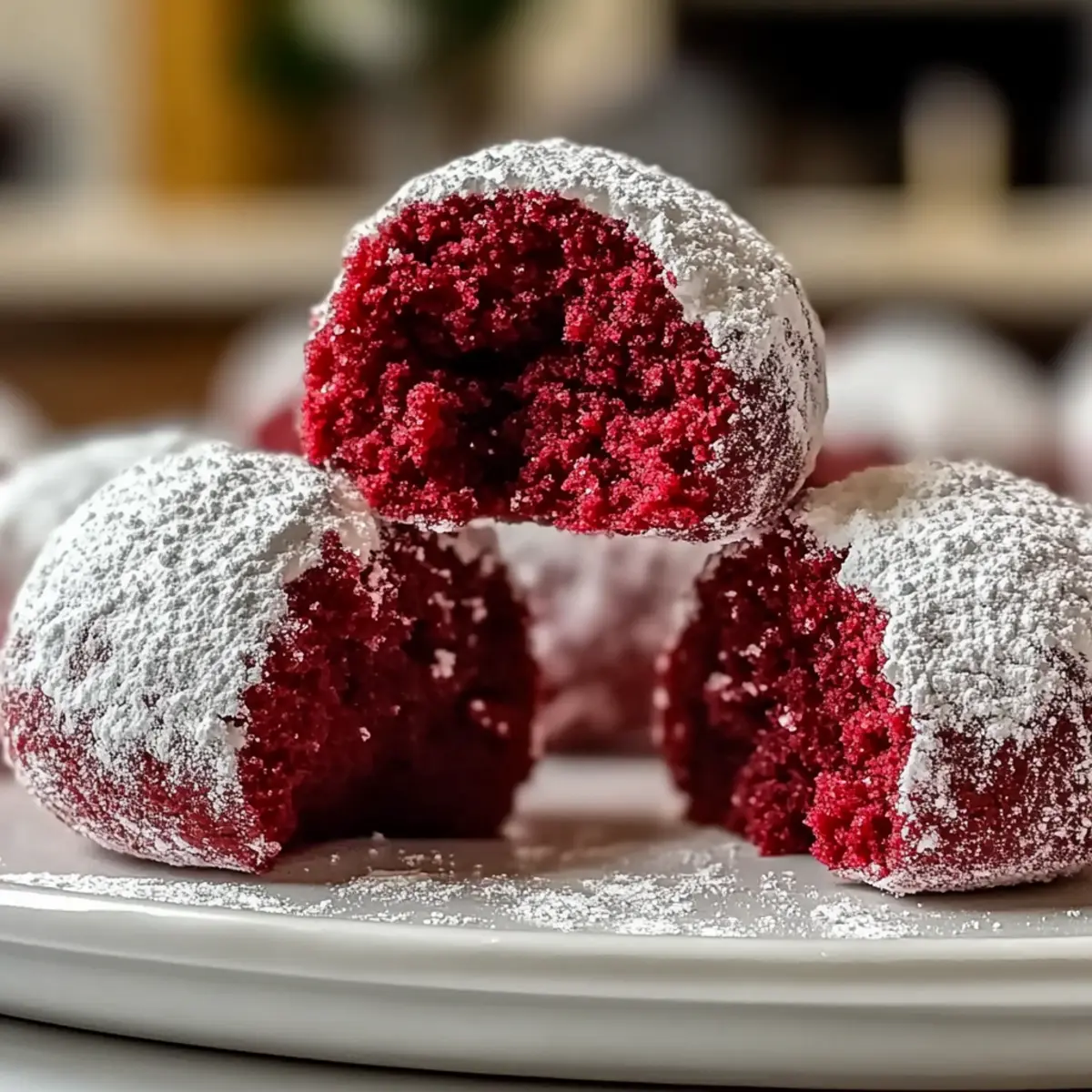 Cozy Red Velvet Snowballs Treat