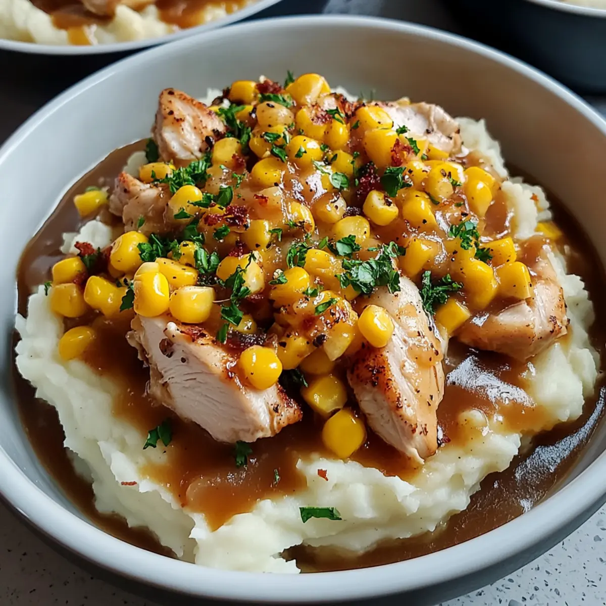 Chicken Mashed Potato Bowls