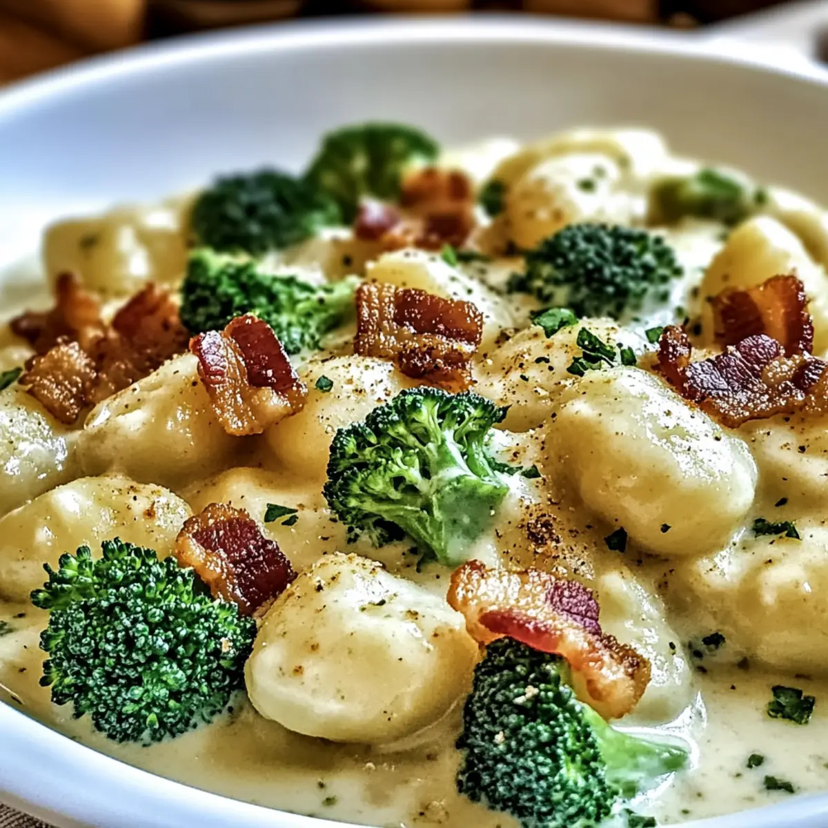 Tasty Boursin Bacon Broccoli Gnocchi