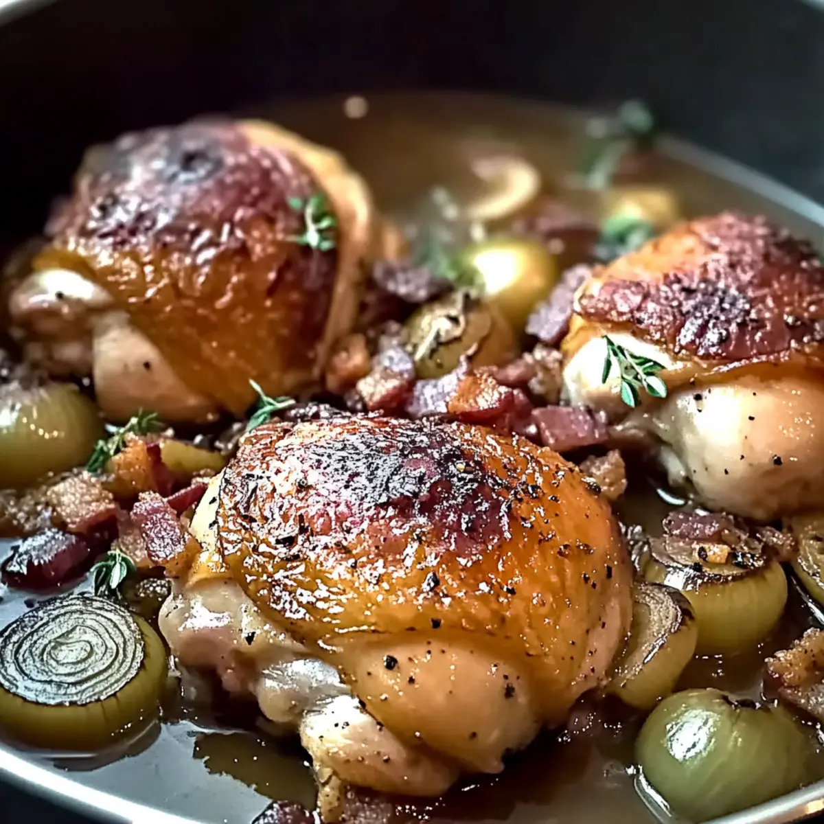 Cozy Chicken Fricassée with Bacon & Shallots