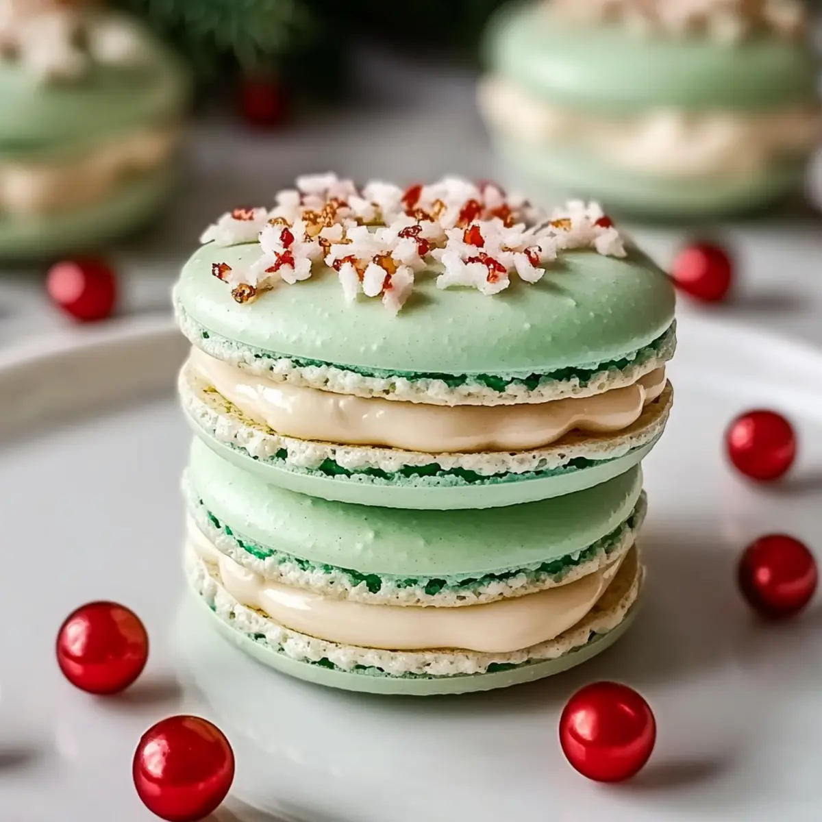 Christmas Tree Cake Macarons