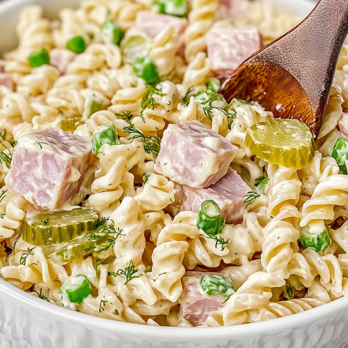 Ham & Pickle Pasta Salad