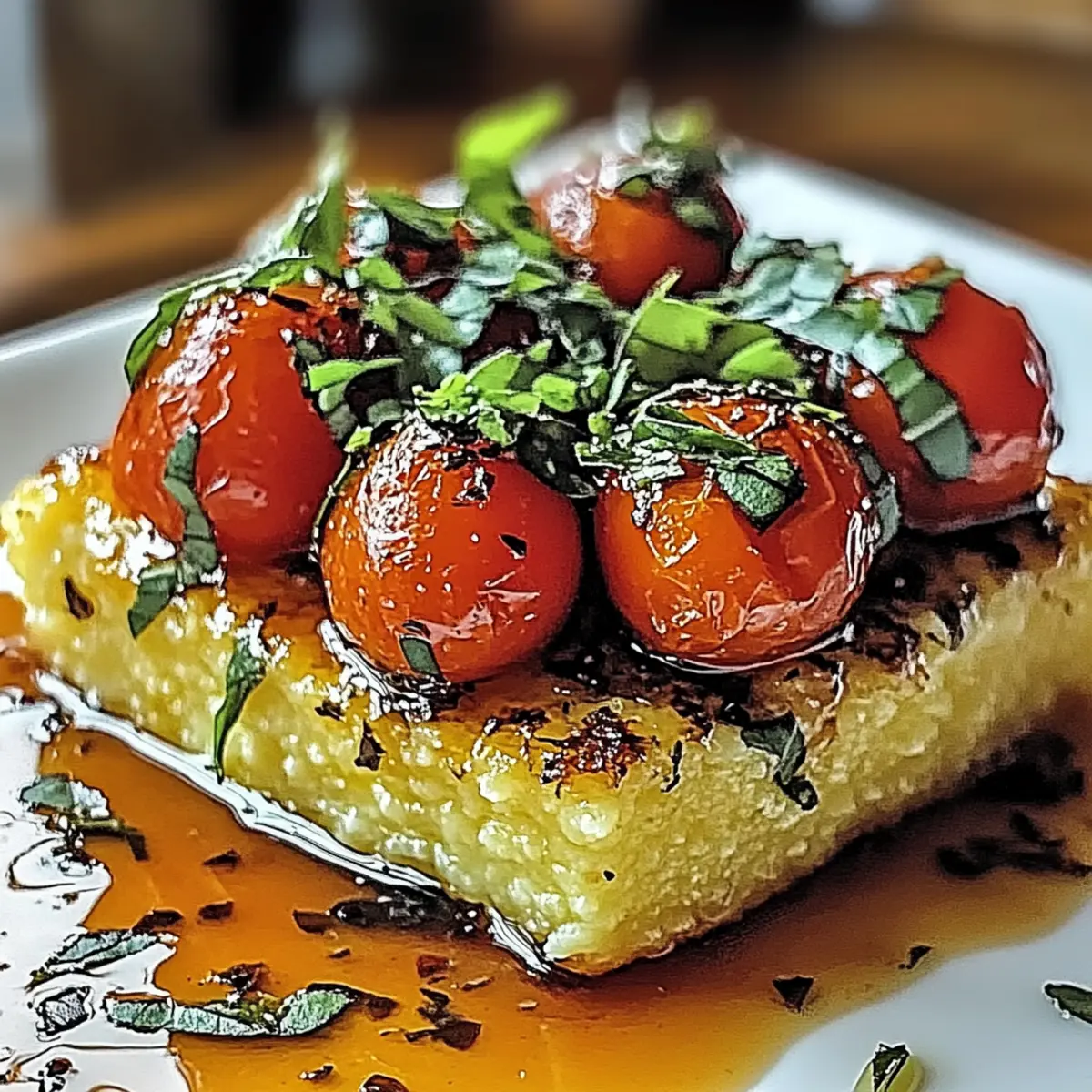 Herbed Polenta & Roasted Tomato Bake