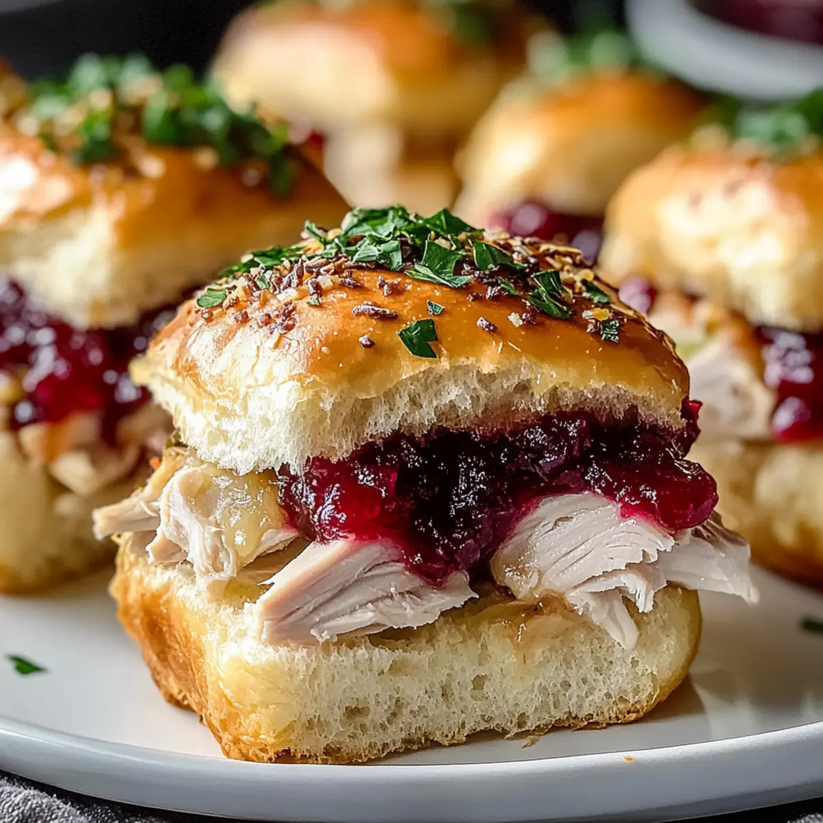 Thanksgiving Leftover Turkey Cranberry Sliders