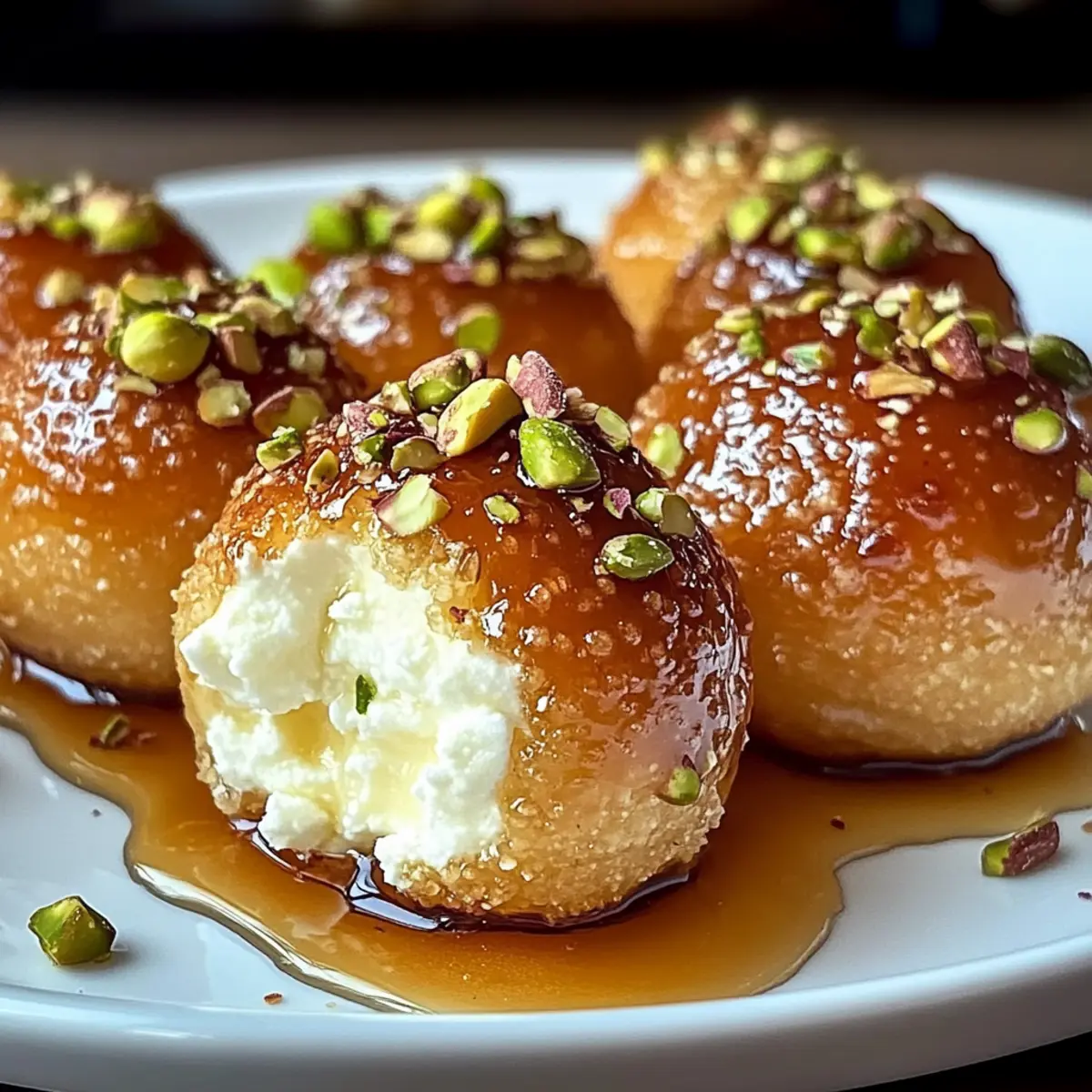 Ricotta Pistachio Honey Bites