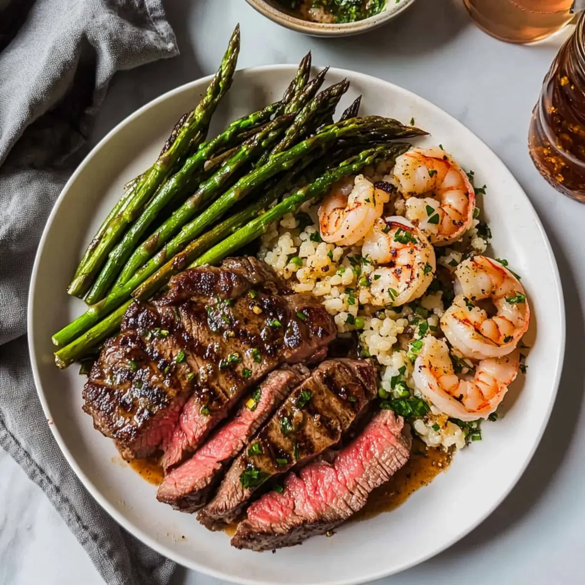 Garlic Butter Ribeye Steak And Shrimp
