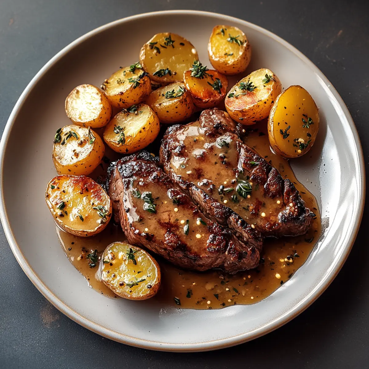 Creamy Honey Butter Steak & Potatoes