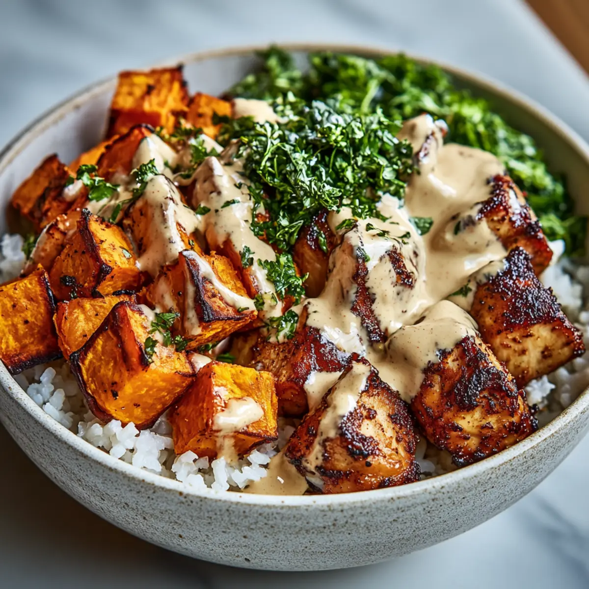 Easy & Healthy Chicken and Sweet Potato Bowls