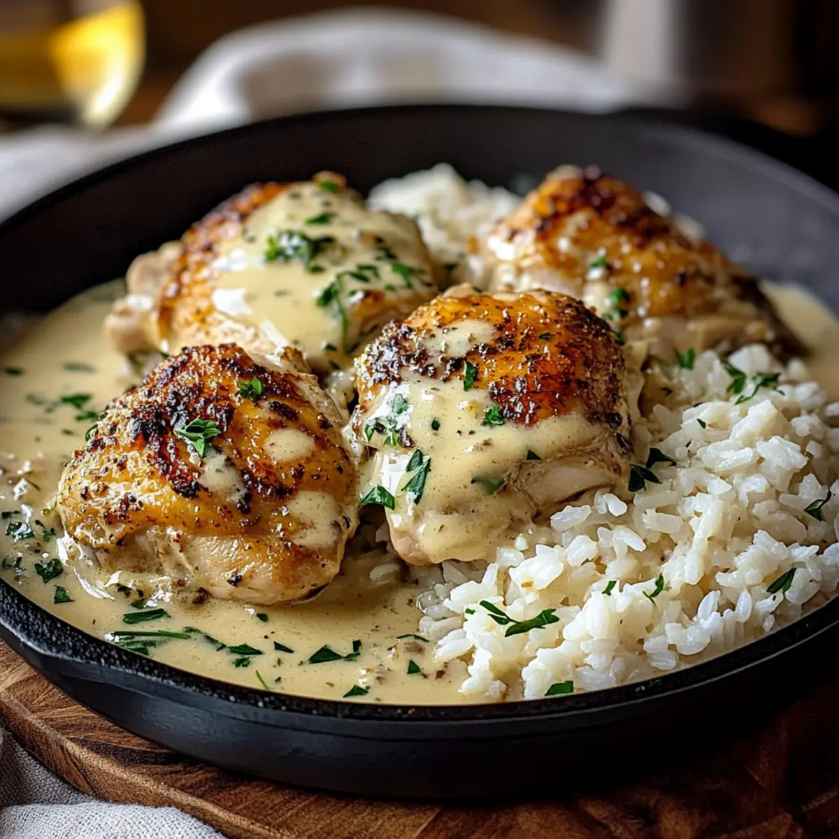 Smothered Chicken And Rice
