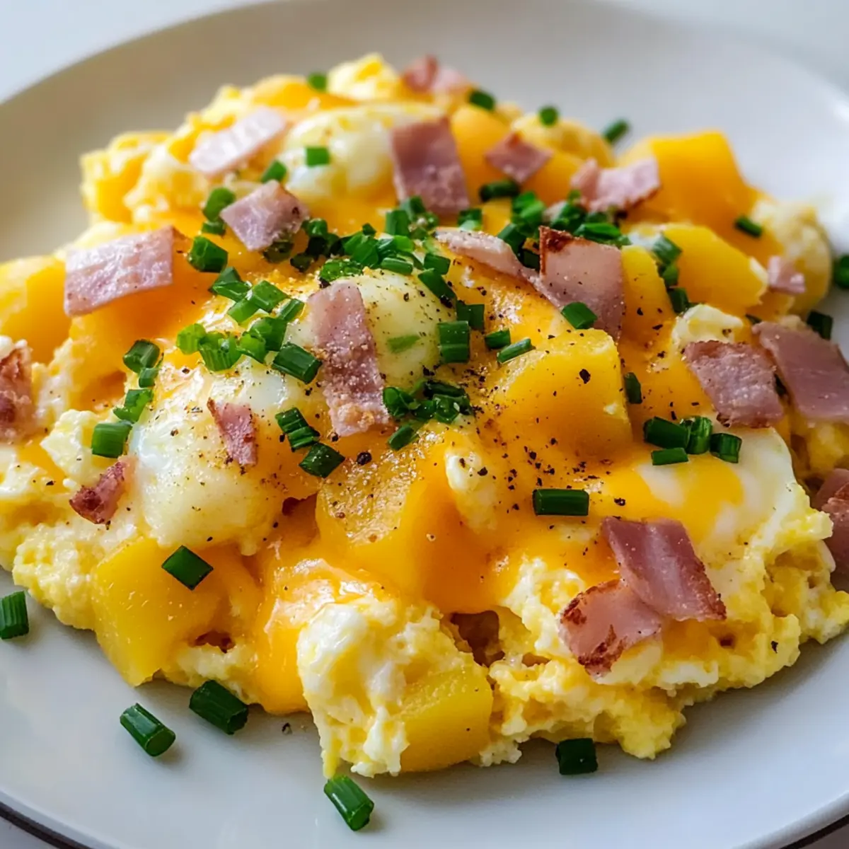 Cheesy Potato Egg Scramble