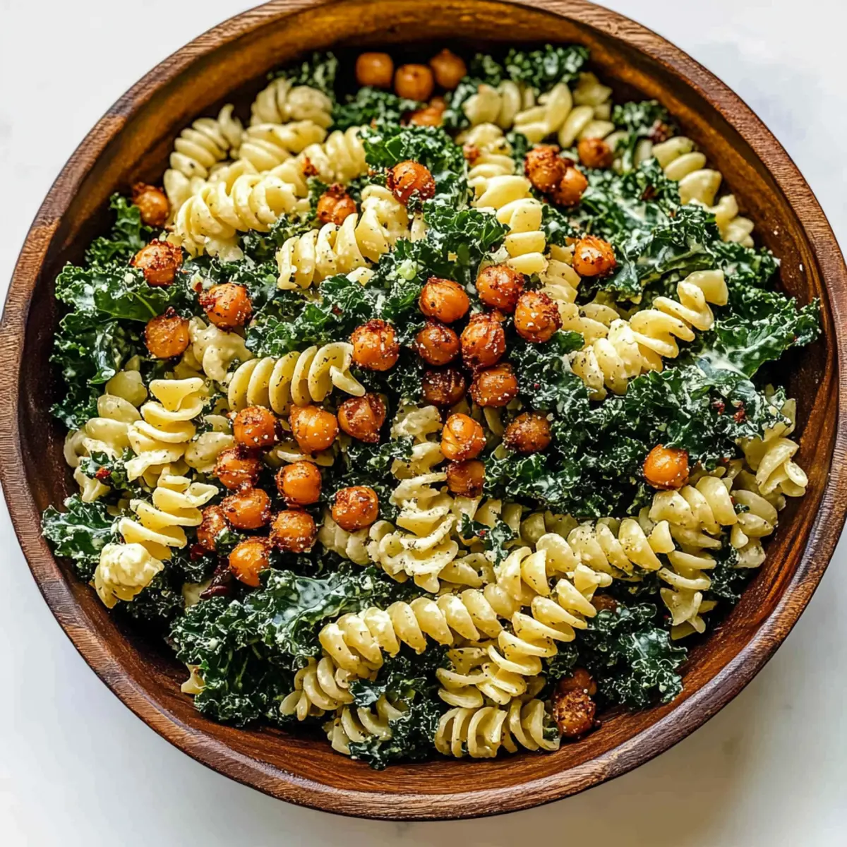Kale Caesar Pasta Salad