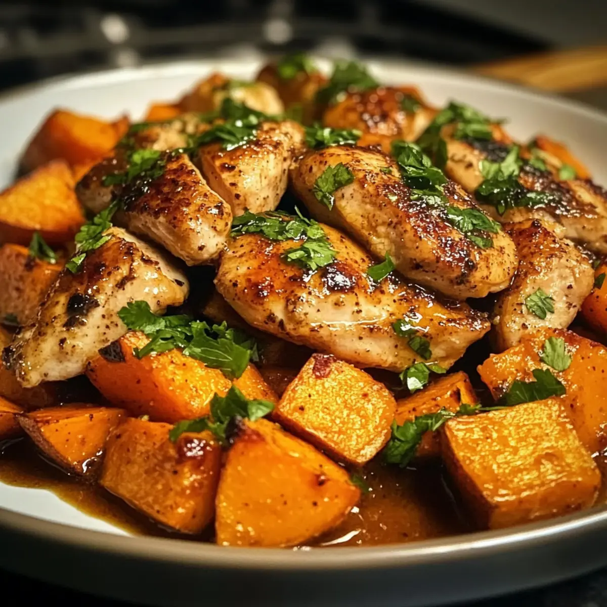 Honey Garlic Chicken And Sweet Potato