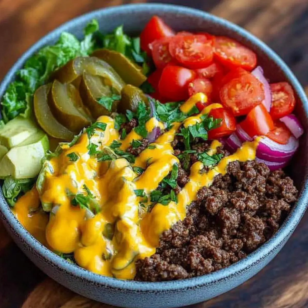 High-Protein Cheeseburger Bowls