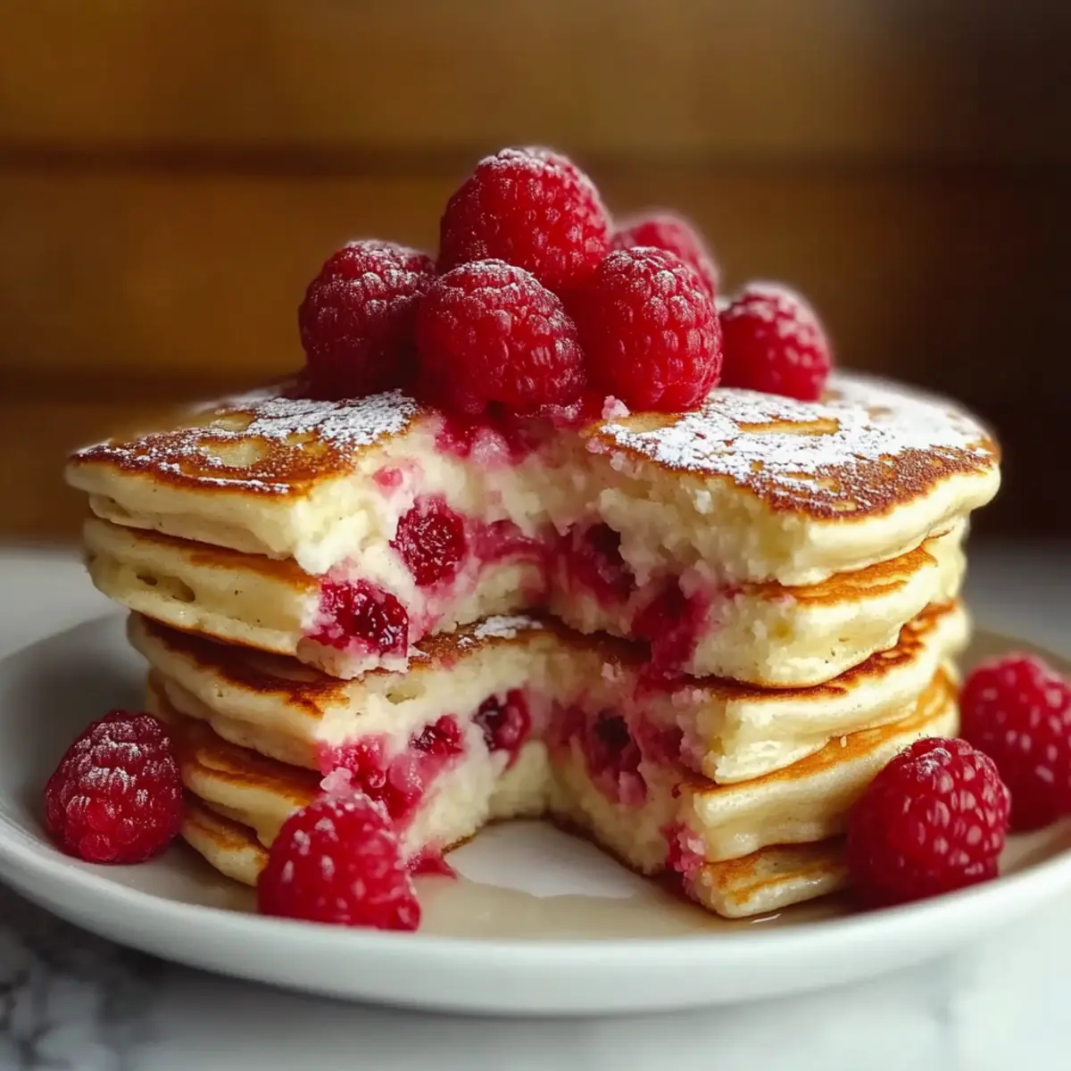 Raspberry Cheesecake Pancakes
