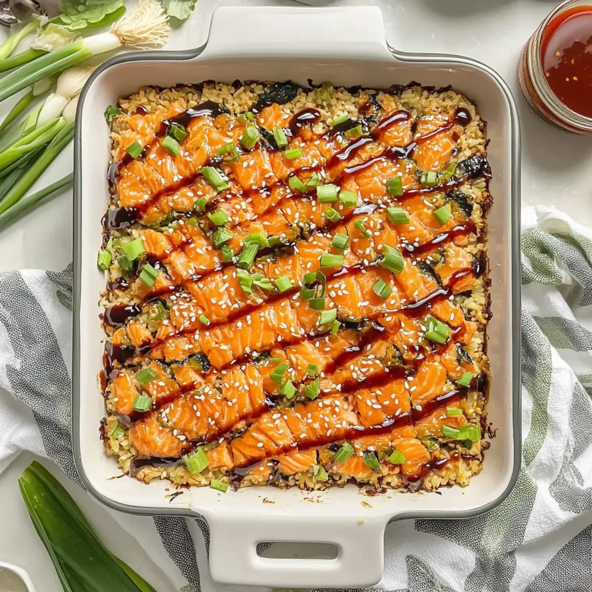Salmon Sushi Bake