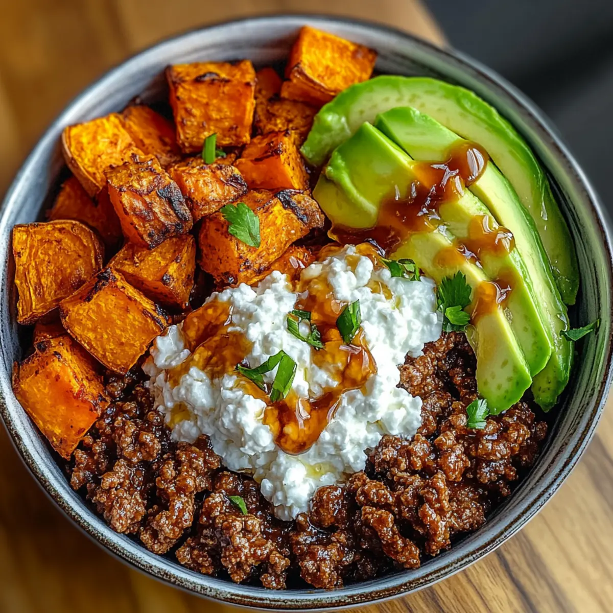 Ground Beef Hot Honey Bowl